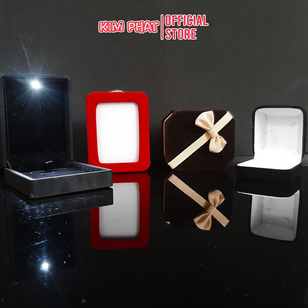 Hộp đựng nhẫn dây chuyền bông tai trang sức bọc nhung các loại