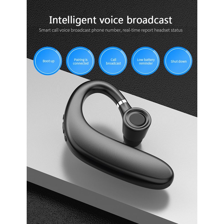 Tai Nghe Bluetooth Không Dây Dạng Móc Vành Tai Tiện Dụng