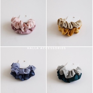 [Set 2 chiếc] Dây tóc Scrunchies Vải lụa nhiều màu HALLA