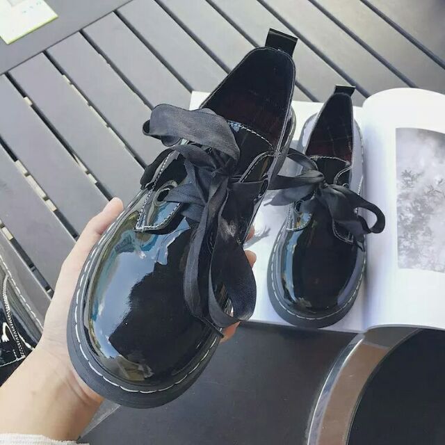 [ Order]  Giầy ulzzang da bóng dây nơ ( kèm ảnh thật sau) | BigBuy360 - bigbuy360.vn