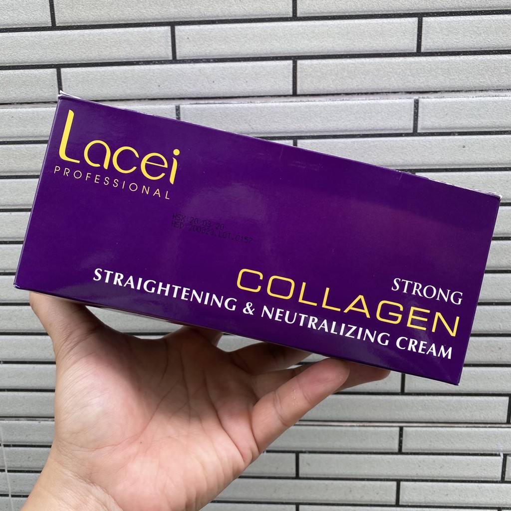 Thuốc duỗi tóc không kẹp nhiệt bóng mượt dùng cho cá nhân tại nhà Lacei Collagen 500mlx2