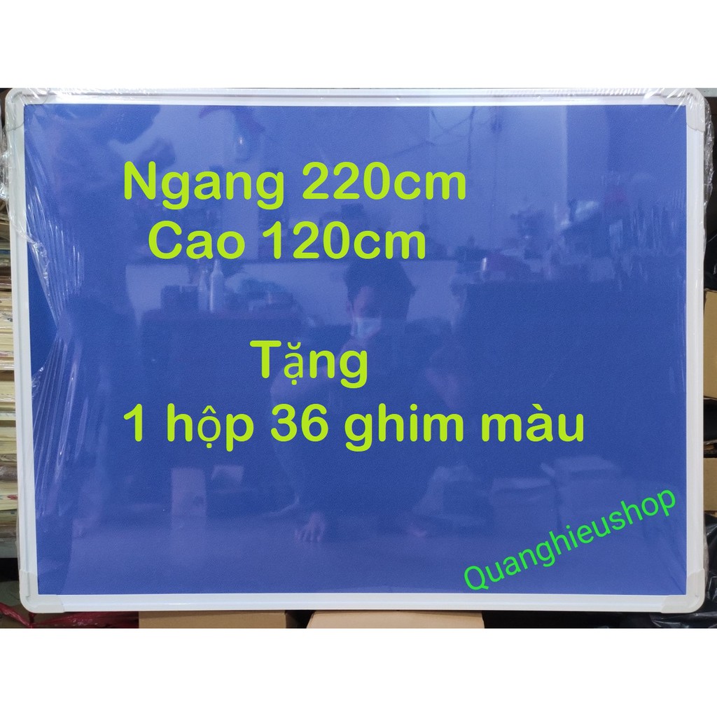 Bảng ghim nỉ treo tường kích thước 120 x 220cm tặng kèm 36 ghim màu