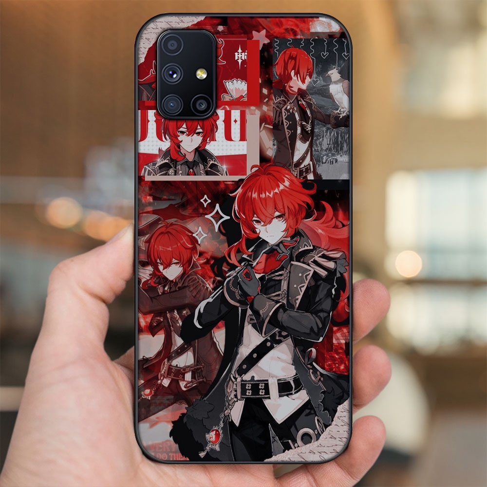 Ốp lưng Samsung M51 viền đen in hình Diluc Genshin Impact