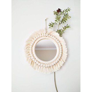 Gương macrame tròn phong cách bohemian / boho treo tường trang trí (M01)