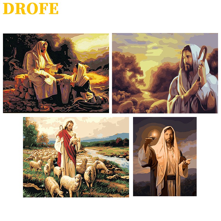 DROFE Bộ tranh sơn dầu số hóa hình phong cảnh nhiều mẫu bán chạy 40x50cm dành cho người lớn