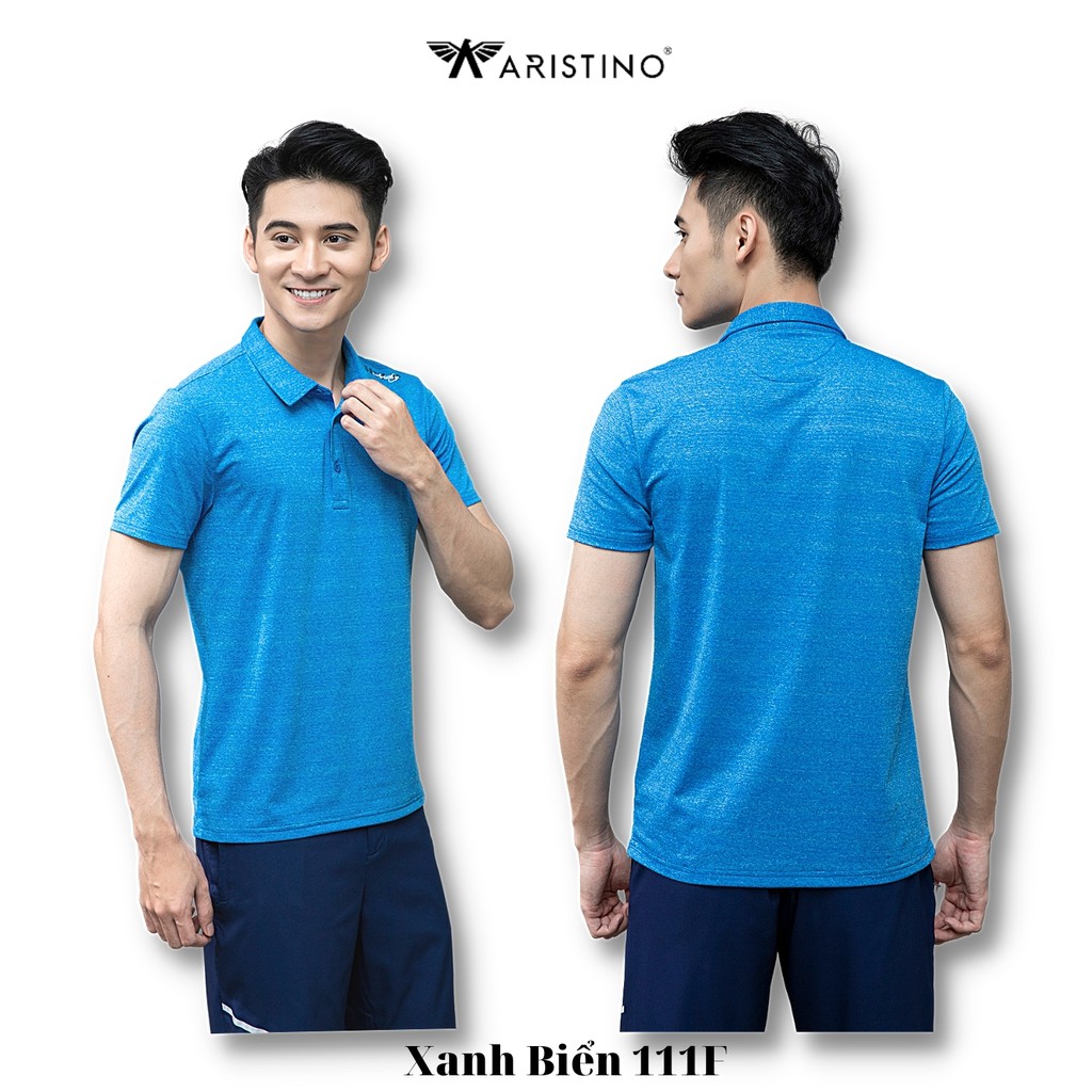 Áo Thun Polo Nam Nam ARISTINO Trơn Cổ Bẻ Vai In Cách Điệu Thoáng Mát APS055S1