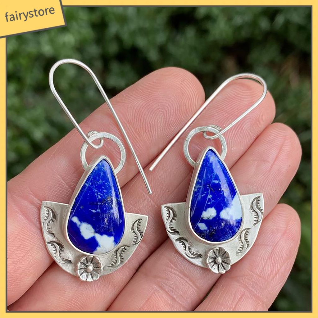 Bông tai dáng dài mặt hình giọt nước thời trang nữ