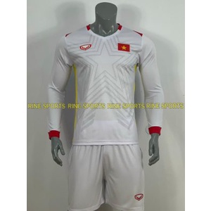 Bộ áo bóng đá việt nam trắng dài tay hàng việt nam cao cấp mùa giải 2021-2022