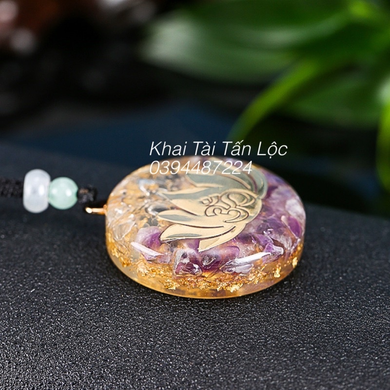 Mặt dây chuyền hoa sen vàng chiêu tài , bình an cho mệnh Kim