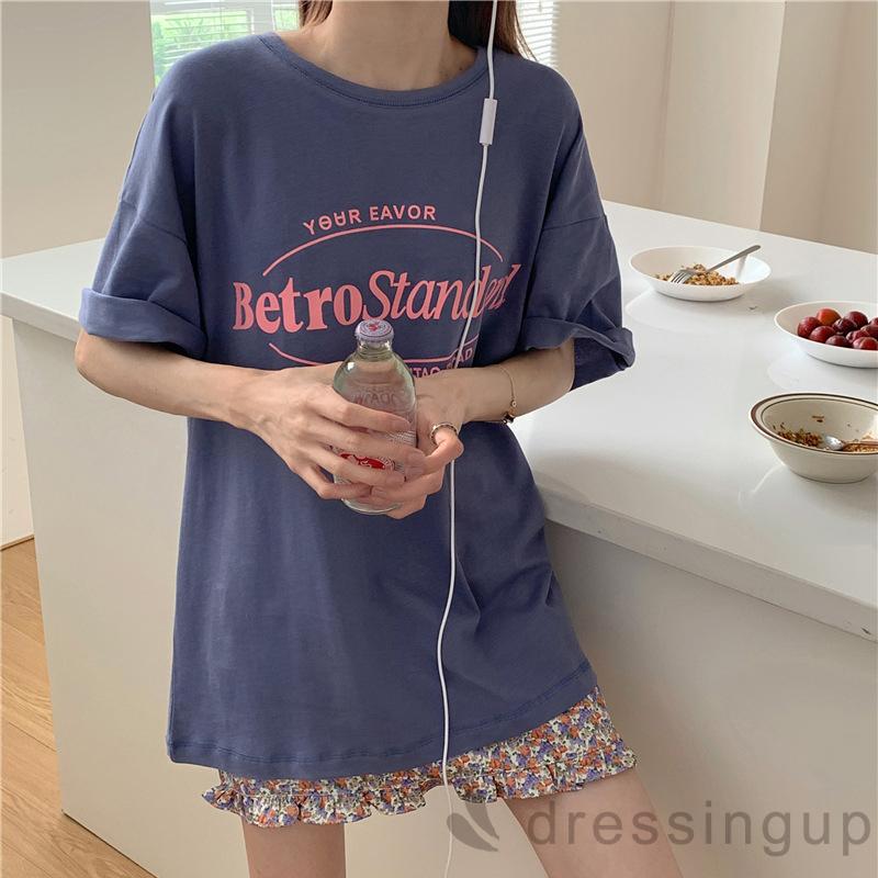 Áo Thun Nữ Tay Ngắn Dáng Rộng In Chữ Cá Tính