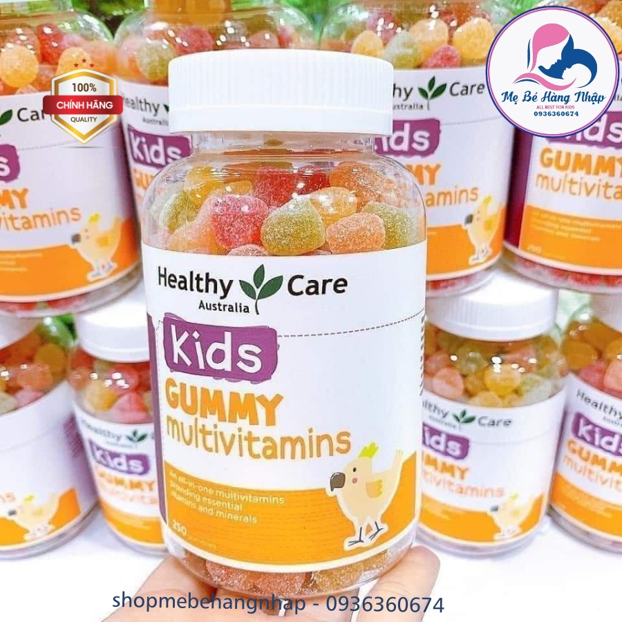 (Mẫu mới) - Kẹo dẻo Gummy Healthy Care bổ sung Omega 3 và Vitatmin tổng hợp 250 viên - Úc