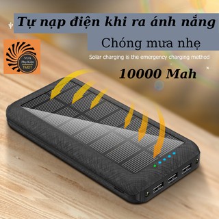 Sạc Dự Phòng,Sạc Năng Lượng Mặt Trời Solar Power Bank 10000 mah,Tự Nạp Pin Khi Có Ánh Sáng