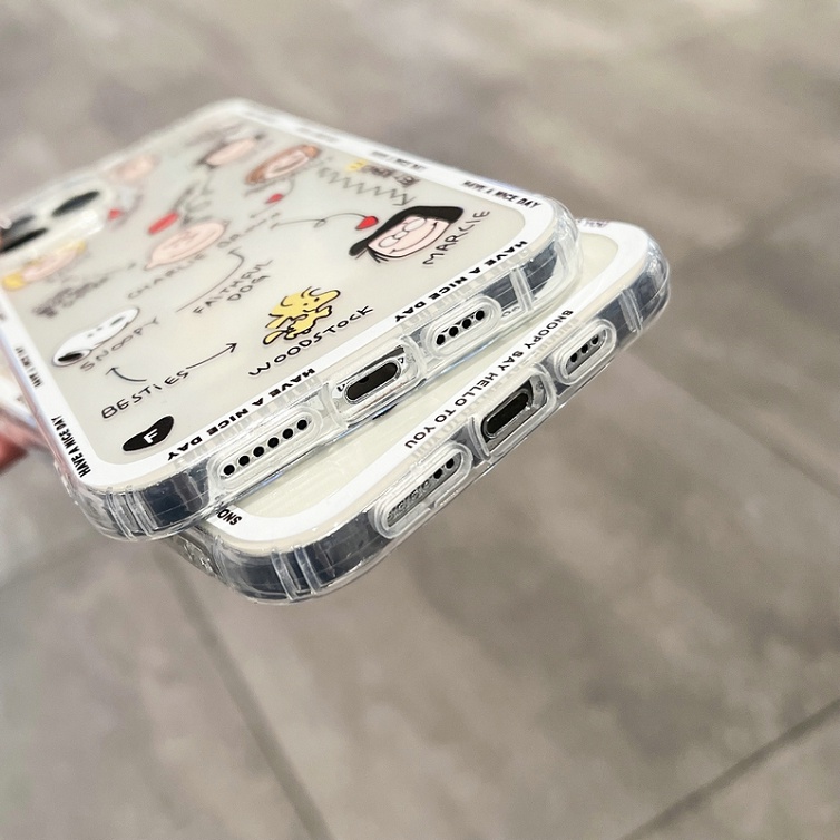 Casing Samsung Galaxy S20 S20 S21 S21+ FE 5G S10 Note 10 Lite Plus 20 Ultra M51 M52 4G 5 Clear Cartoon Snoopy Charlie Tpu Airbag Shockproof Soft Phone Case Full Back Cover 1HLE 33