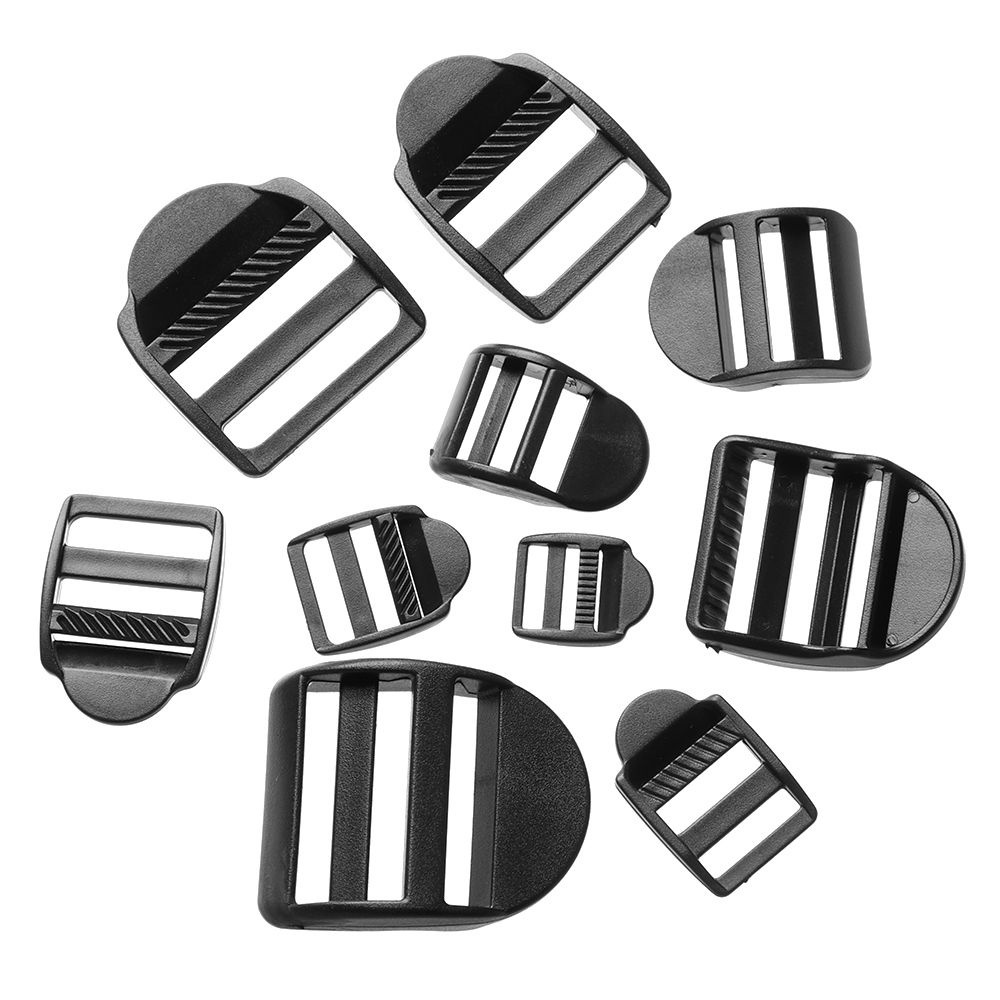 Set 10 móc khóa dây đeo ba lô bằng nhựa màu đen chất lượng cao