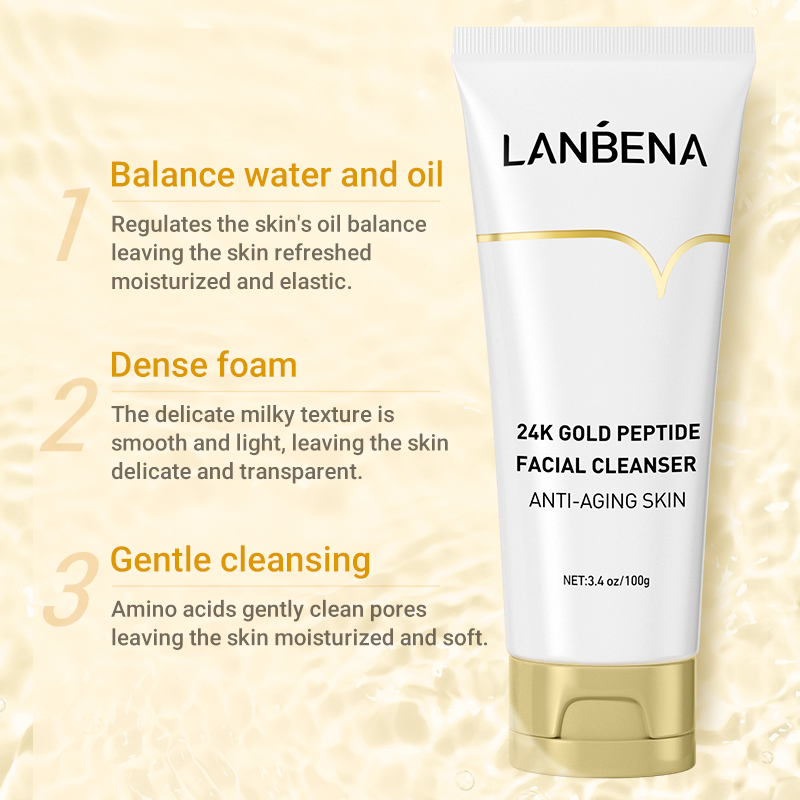 Sữa Rửa Mặt Lanbena 24k Gold Peptide Hỗ Trợ Ngăn Da Lão Hóa Hiệu Quả Cao 100g