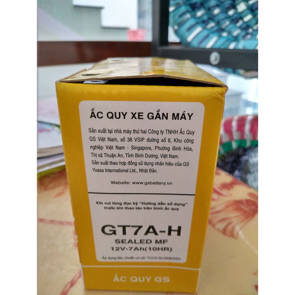 Ăc quy khô GS GT7A (12V7AH) Cho Xe SH Nhập,Dylan, Lead, scr và Liberty