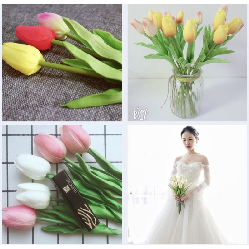 Hoa Tulip chất liệu nhựa trang trí decor