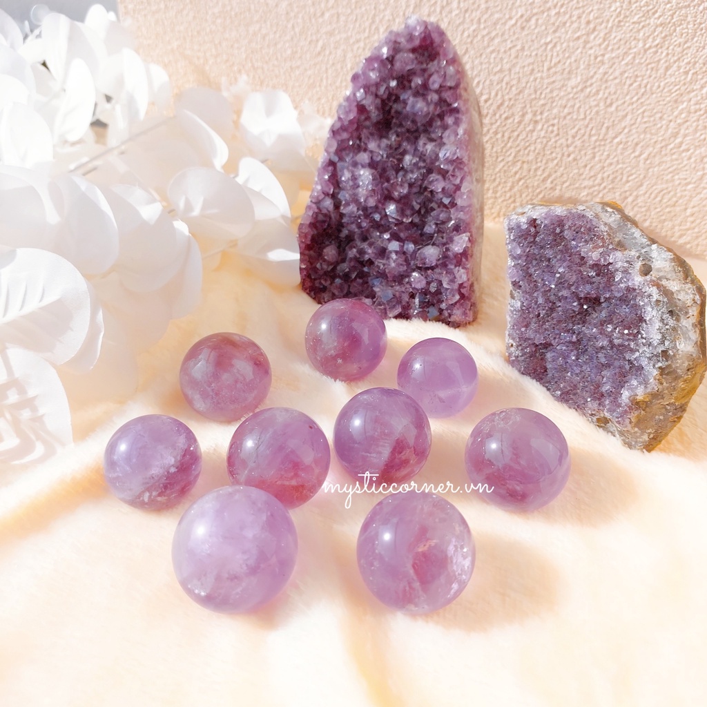Cầu đá thạch anh Tím mini  làm Grid, thanh tẩy Tarot, Reiki, thiền định, phong thủy