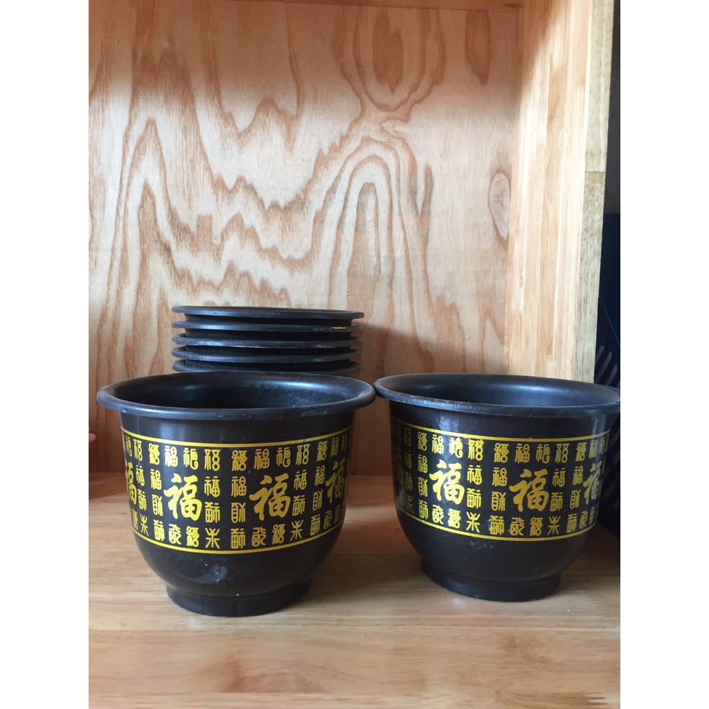 5 CHẬU NHỰA TRỒNG HOA MẪU CHỮ PHÚC #H180 (KÍCH RỄ MẦM CÂY ,KEO LIỀN SẸO ,BẠT PHỦ ĐẤT CHỐNG CỎ MỌC...)