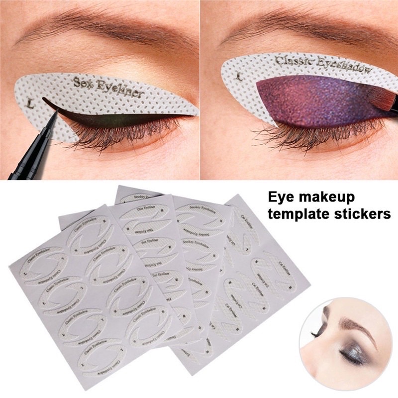 Bộ 32 miếng dán eyeliner kẻ mắt tiện lợi tái sử dụng nhiều lần