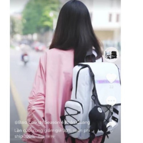 (SALE) BALO PHẢN QUANG COLKIDS CLUB BACKPACK SEASON 4 ( TRẮNG/ĐEN )