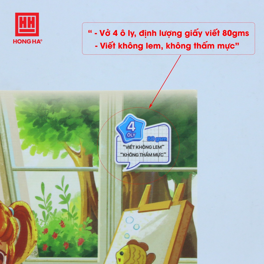 Vở 4 ô ly 96 trang Hồng Hà Class Sunny - 0306 | Dành cho học sinh miền Trung - Nam