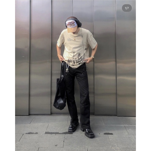 Quần Kaki Cargo Pant Double Knee Cotton Ống suông Dáng đứng Nam Nữ