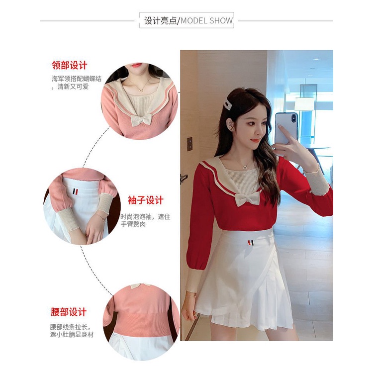 Áo Len Tay Dài Cổ Thủy Thủ Thời Trang Cho Nữ