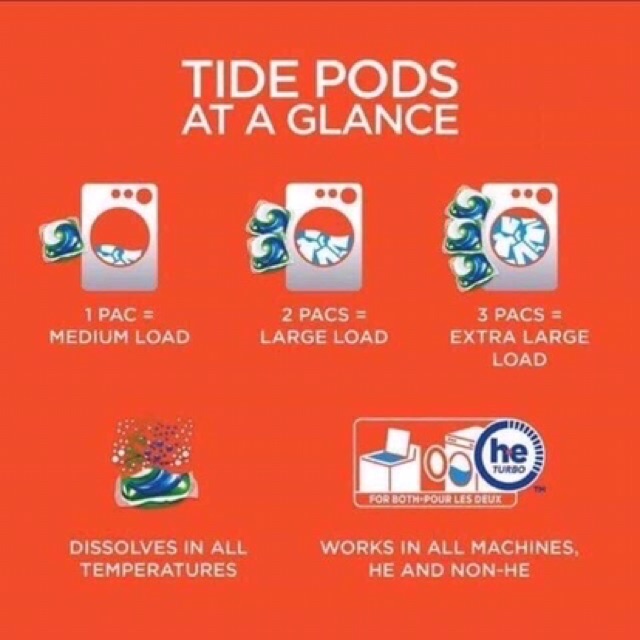 Viên giặt Tide pods 3 in 1 của Mỹ (bịch 42 viên)