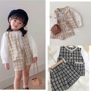 Set quần + áo khoác dạ cho bé