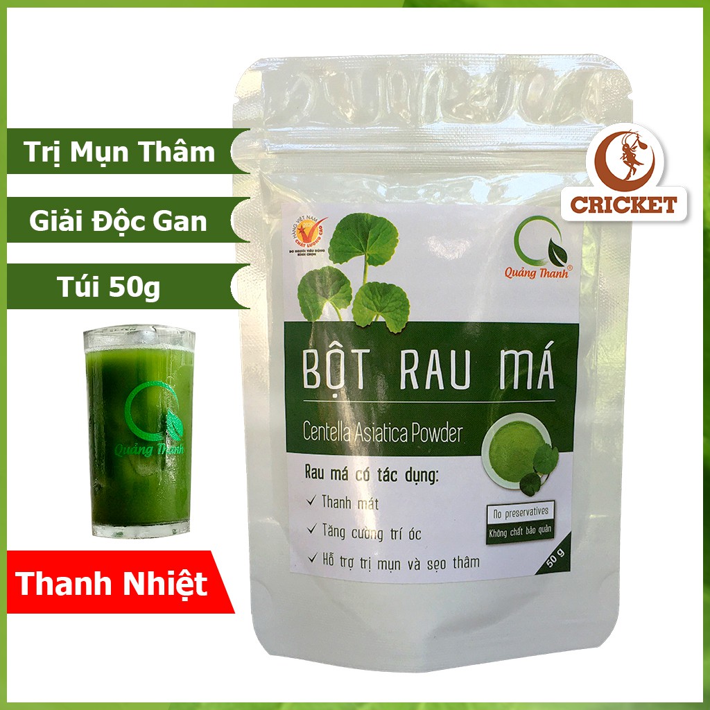 Bột Rau Má Quảng Thanh 50g sấy lạnh Nguyên Chất Giúp Thanh Nhiệt Cơ Thể, làm đẹp da, cung cấp chất xơ, thải độc