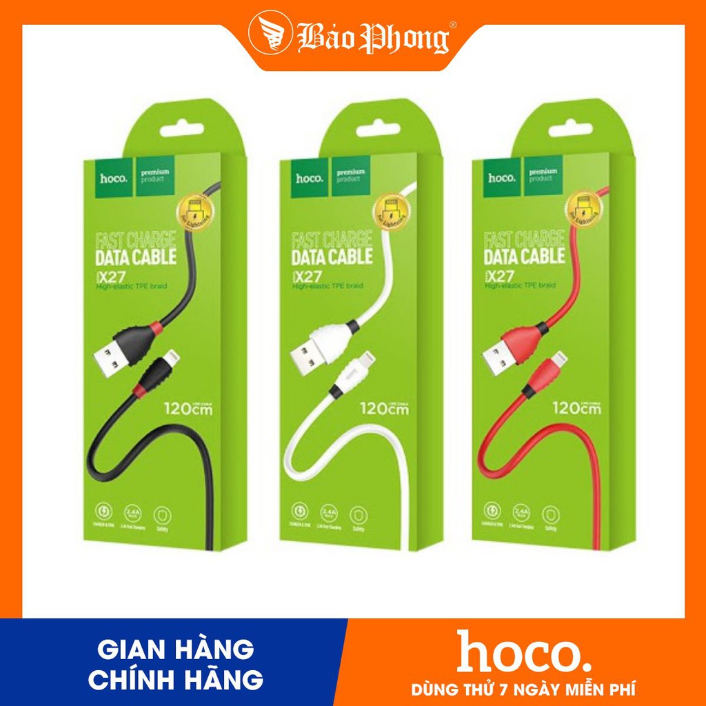 Dây Cáp sạc iPhone Lightning HOCO X27 truyền dữ liệu độ dài 1.2m