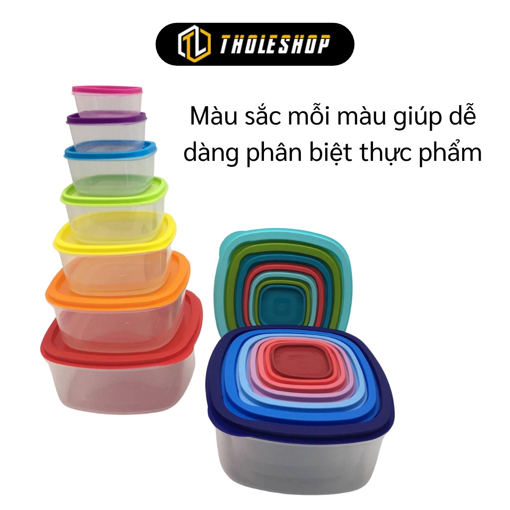 Hộp Đựng Thực Phẩm - Set 7 Hộp Nhựa Đựng Đồ Tủ Lạnh, Bảo Quản Thức Ăn Chống Ẩm 7899