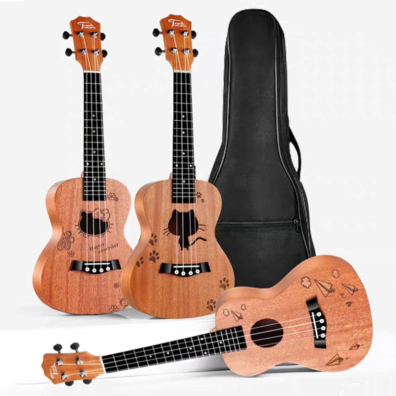 Đàn Ukulele Soprano Gỗ Size 62cm Super Soprano 4 Dây Tặng Kèm Bao Đựng Đàn Và Phụ Kiện VT00