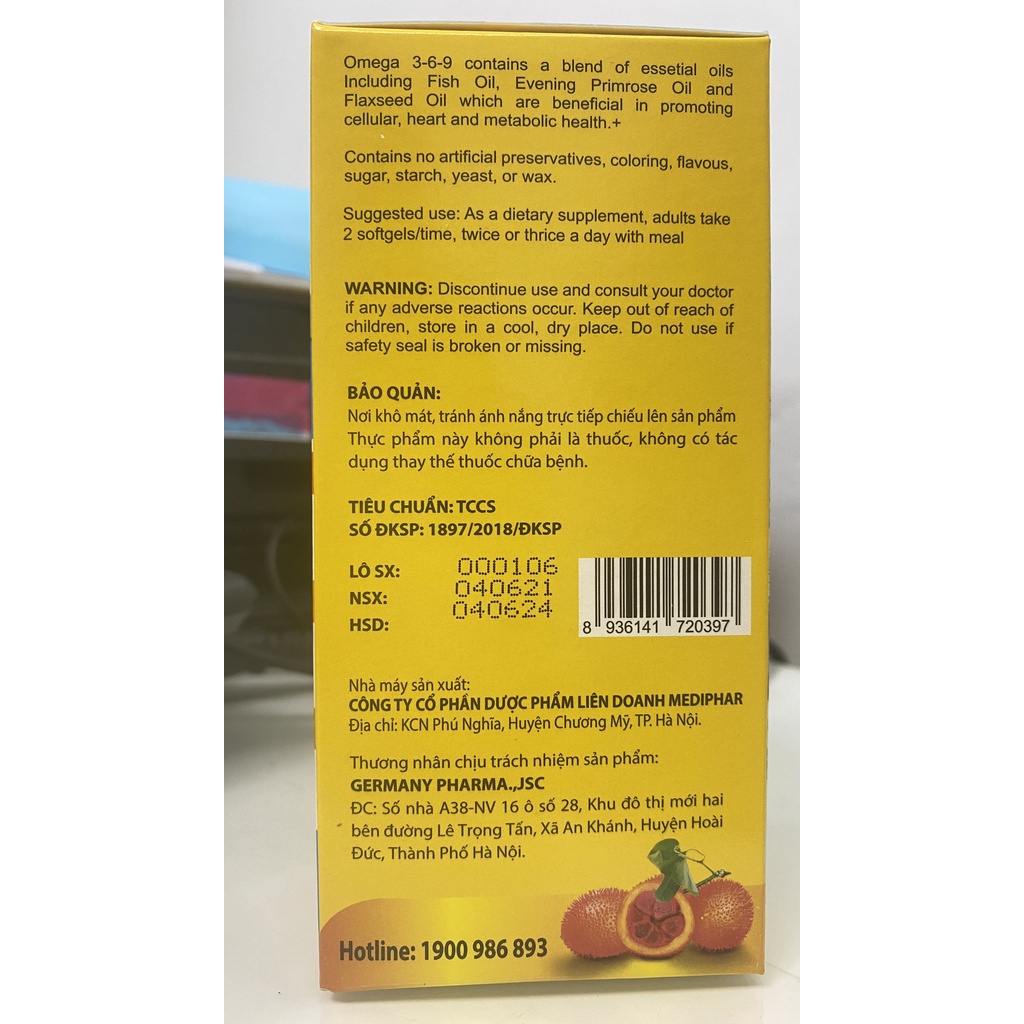 Bổ Sung Dầu cá Omega 369 Giúp Hệ Tim Mạch Khỏe Mạnh,Phát Triển Trí Não,Thị Lực