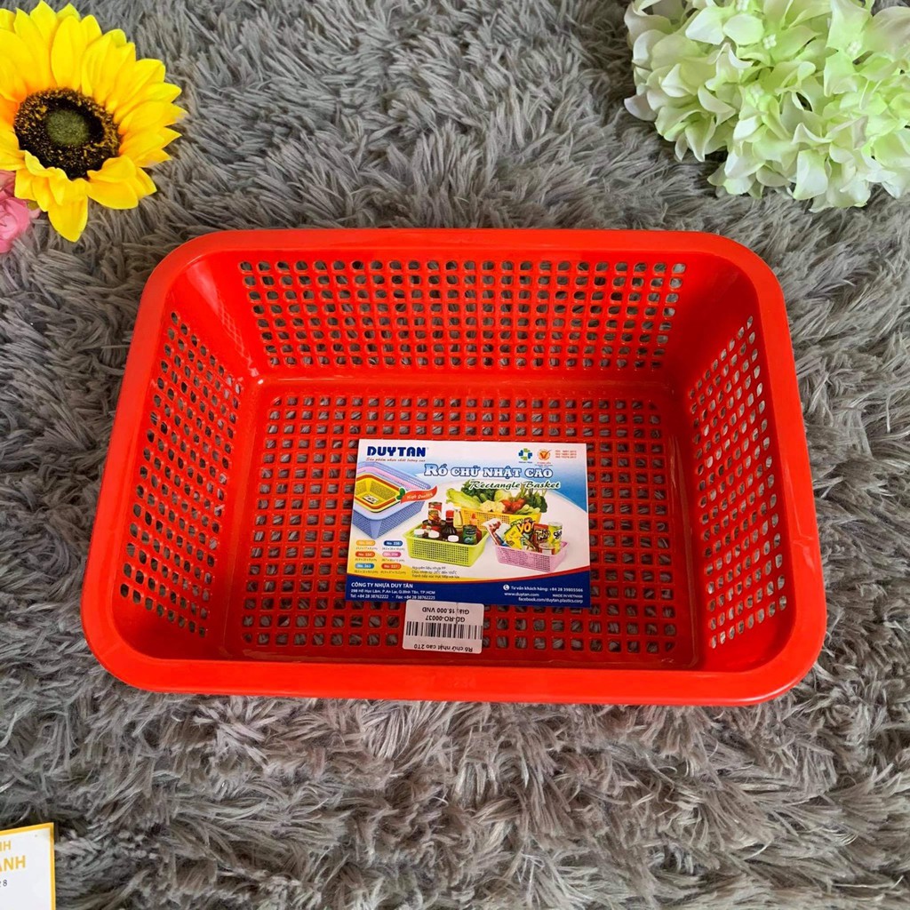 Rổ nhựa Duy Tân rổ chữ nhật cao 1T7 - 3T6