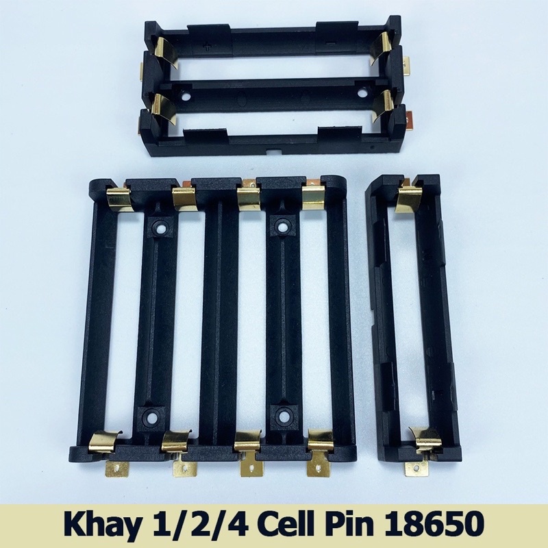 Đế gắn pin - khay pin - khay cân bằng pin 18650 1/2/3/4 cell mạ vàng chất lượng cao