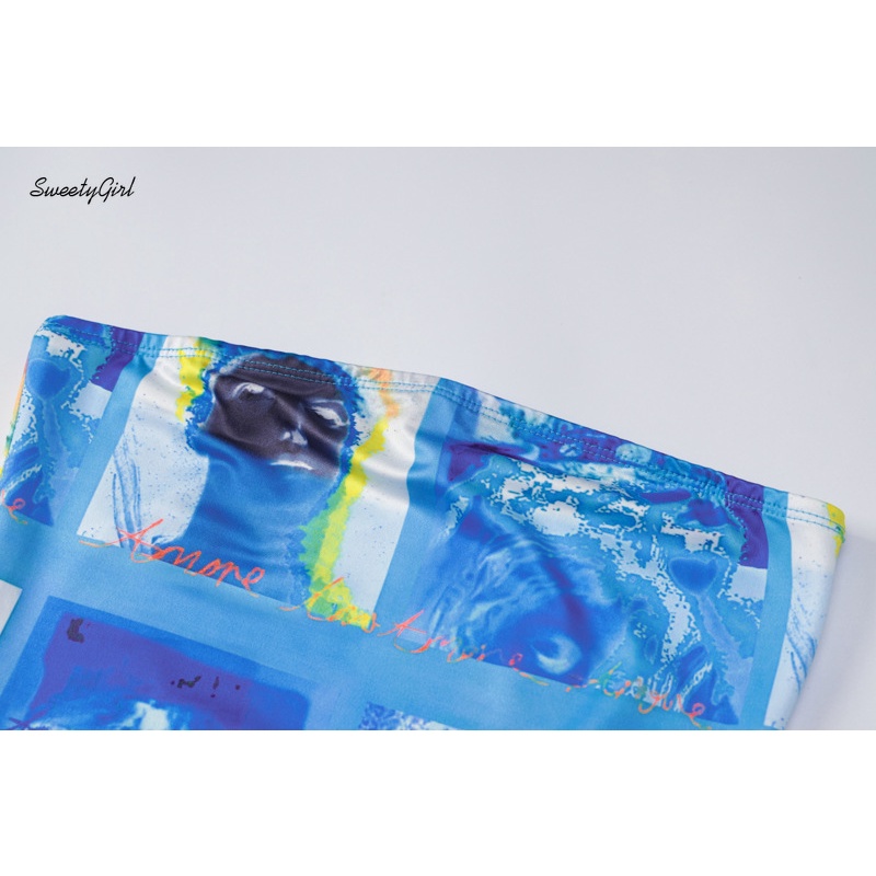 Đầm Ôm Cúp Ngực 2022 In Họa Tiết Quyến Rũ Cho Nữ