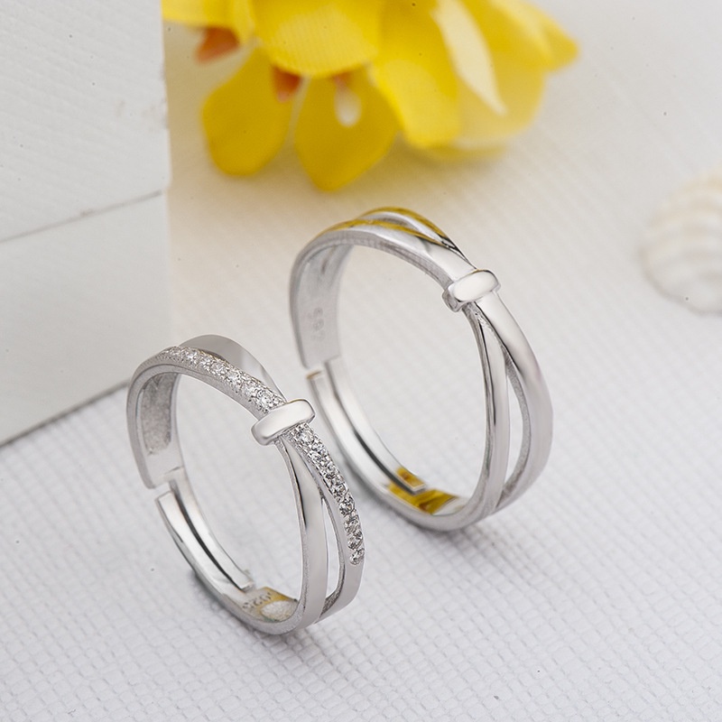 Nhẫn Đôi Bạc Dreamsilver, Nhẫn Cặp Embrace You Chỉnh Được Size ND004