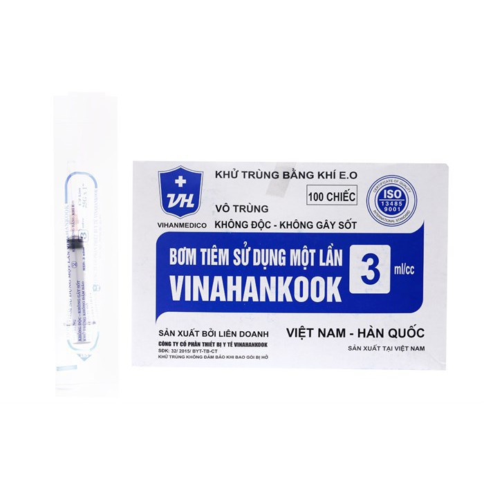 Bơm tiêm vinahankook hộp 100c - 1ml , 3ml, 5ml