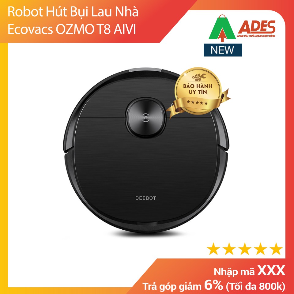 [Mã 154ELSALE2 giảm 7% đơn 300K] Robot Hút Bụi Lau Nhà Ecovacs Deebot OZMO T8 AIVI (Phiên bản 2020)