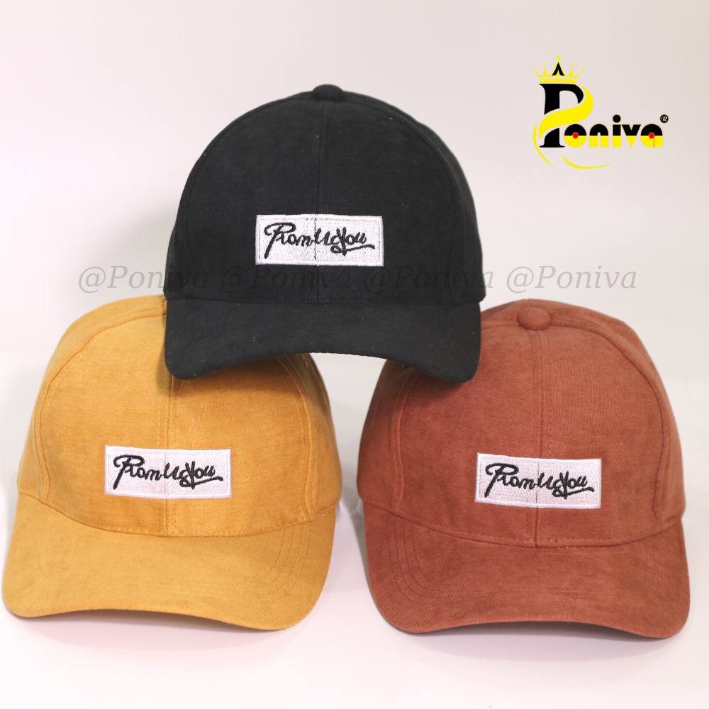 Mũ lưỡi trai ❤️ Nón kết thêu chữ PromissYou chất vải nhung  form unisex phong cách Ulzzang Thời trang PONIVA siêu hot