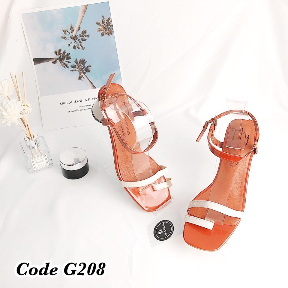 Sandal cao gót xỏ ngắn Today Style da mềm 5p  G208