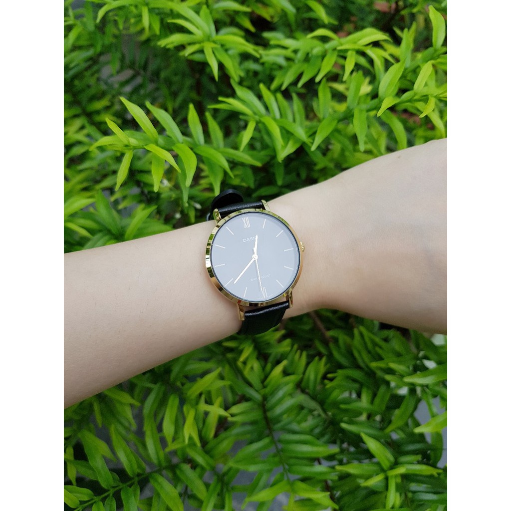 Đồng Hồ Casio Nữ LTP-VT01GL-1BUDF Dây Da - Nền Mặt Đen - Chống Nước