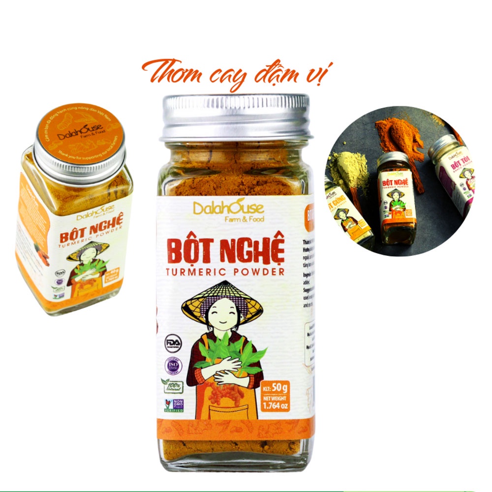 Bột Nghệ Sấy Lạnh Dalahouse 50 Gram, Bột Gia Vị Hữu Cơ Nguyên Chất Công Nghệ Tiêu Chuẩn Châu Âu