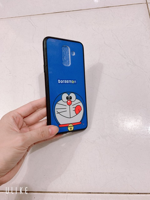 Ốp mèo nền xanh sam sung J8,A6+,A6 Plus
