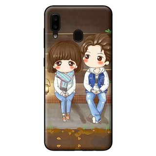 Ốp Lưng Samsung A20 - Anime Cặp Đôi Ngồi