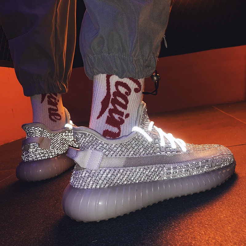 Giày Thể Thao Đế Bằng Phối Lưới Thoáng Khí Trọng Lượng Nhẹ 350v2 Thời Trang Cho Nam