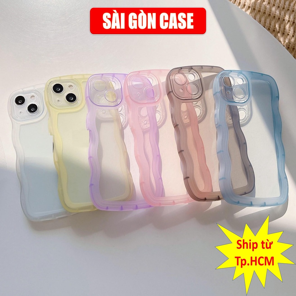 Ốp lưng iphone trong LƯỢN SÓNG silicon TPU mềm 7/7plus/8/8plus/xs/11/12/13/14/pro/max/plus