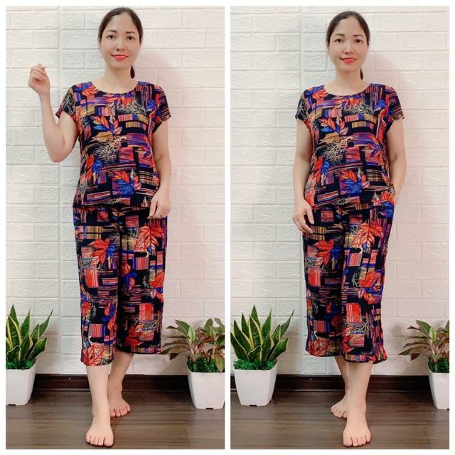 Đồ bộ trung niên cho mẹ, đồ bộ trung niên [ FREESHIP ] chất vải dầy, mền mịn,mặc mát thấm hút mồ hôisize 48-70kg